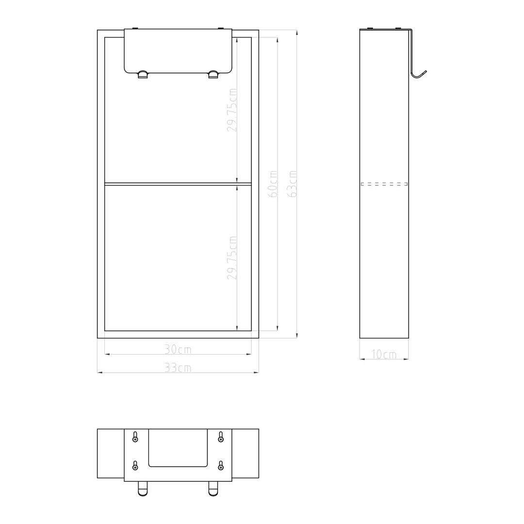 Voda Design 630mm x 330mm Hanging Shower Shelf - White