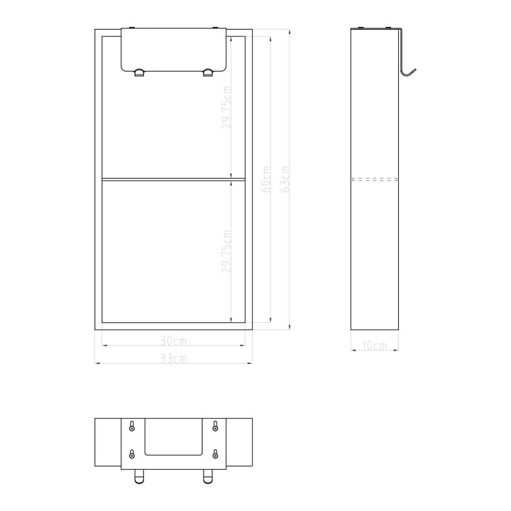 Voda Design 630mm x 330mm Hanging Shower Shelf - Black