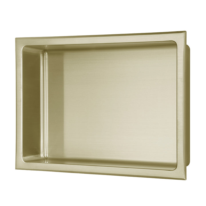 Voda Design Stainless Steel Shower Niche Recess Shelf 410mm x 300mm - Brushed Brass