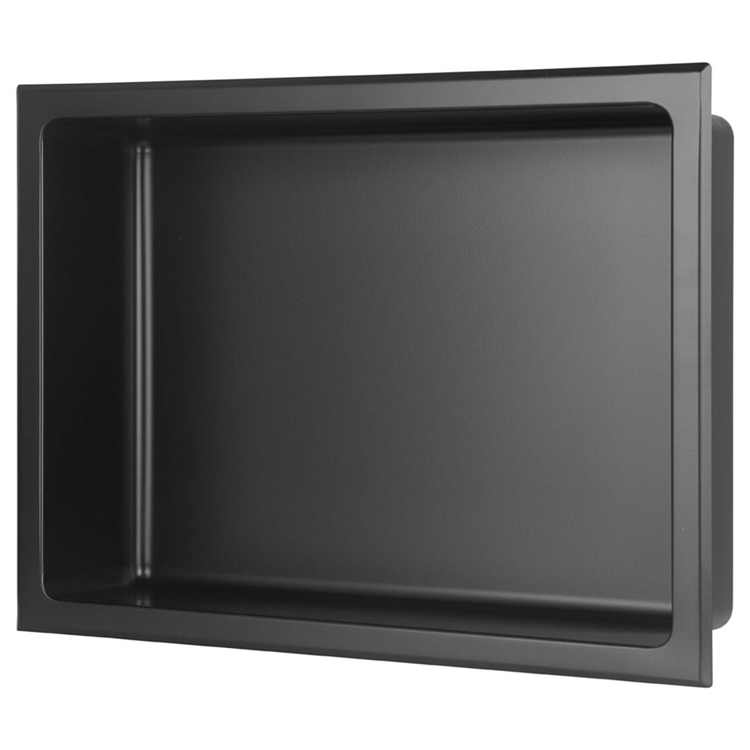 Voda Design Stainless Steel Shower Niche Recess Shelf 410mm x 300mm - Matt Black
