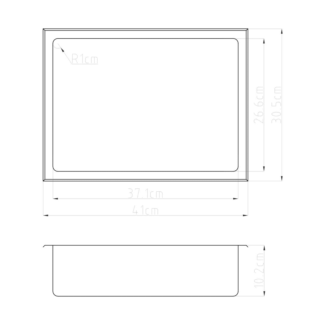 Voda Design Stainless Steel Shower Niche Recess Shelf 410mm x 300mm - Matt Black