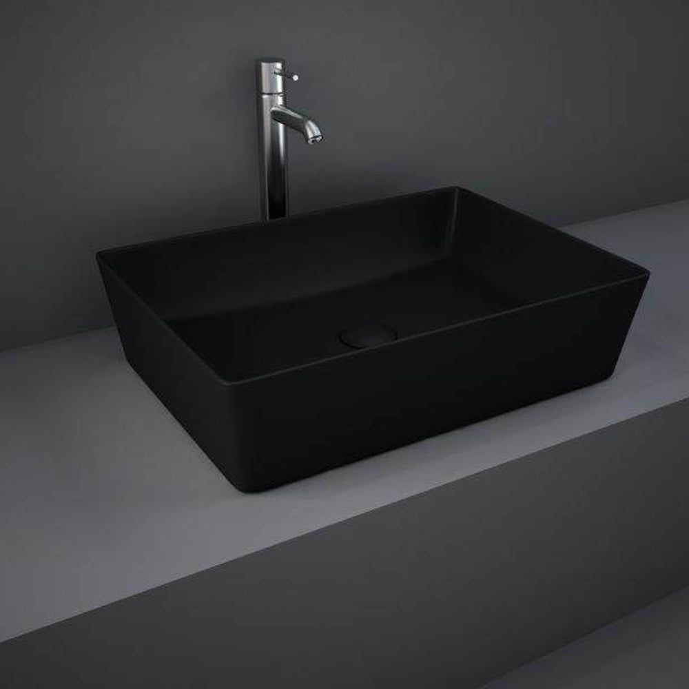 RAK Feeling 50Cm Rectangular Counter Top Wash Basin - Black