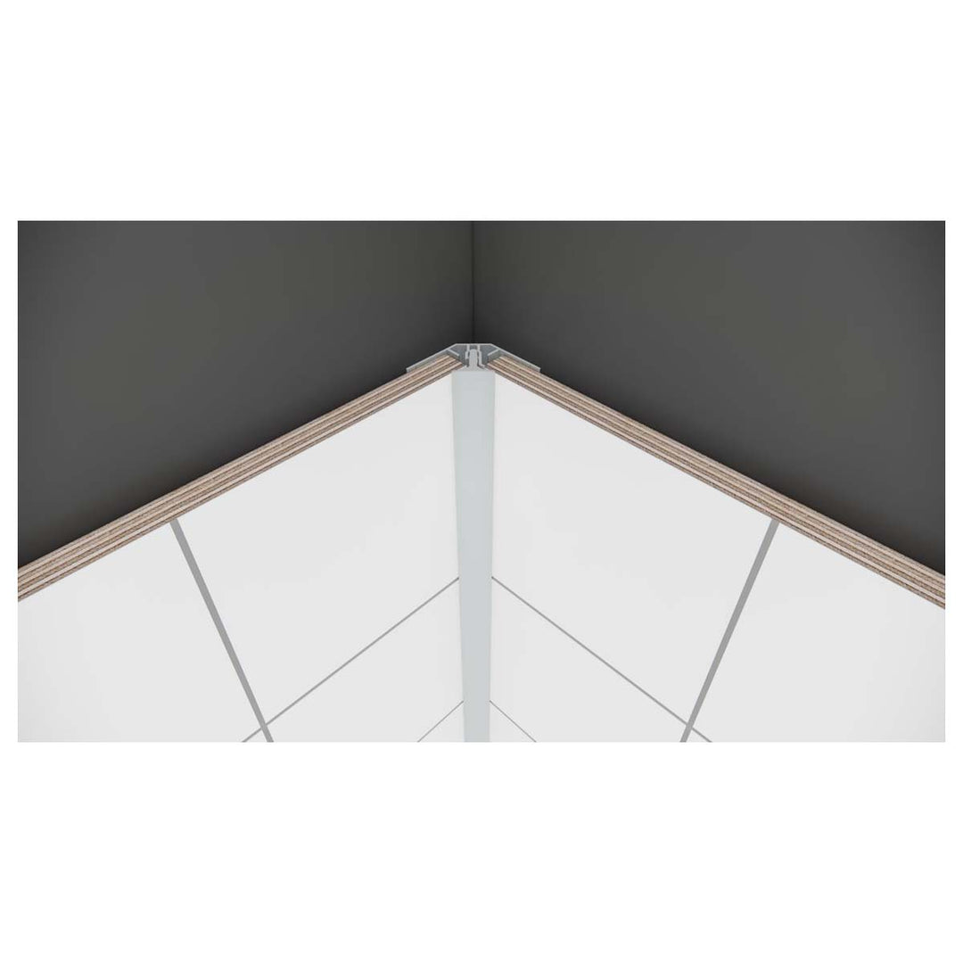 Aluminium 2-Part Internal Corner Profile 2.4m