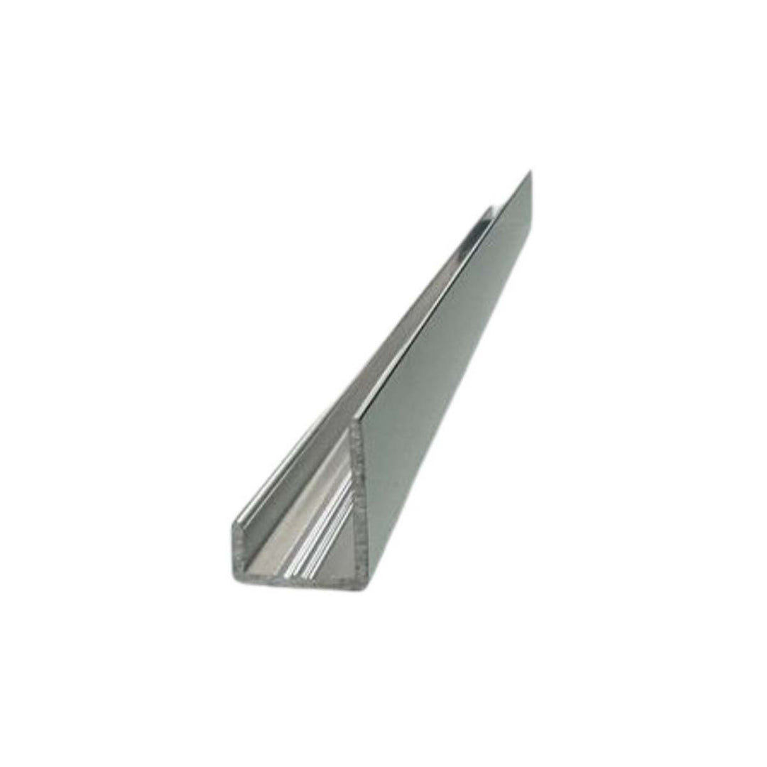Polished Chrome J-Shaped End Cap Profile 2.4m