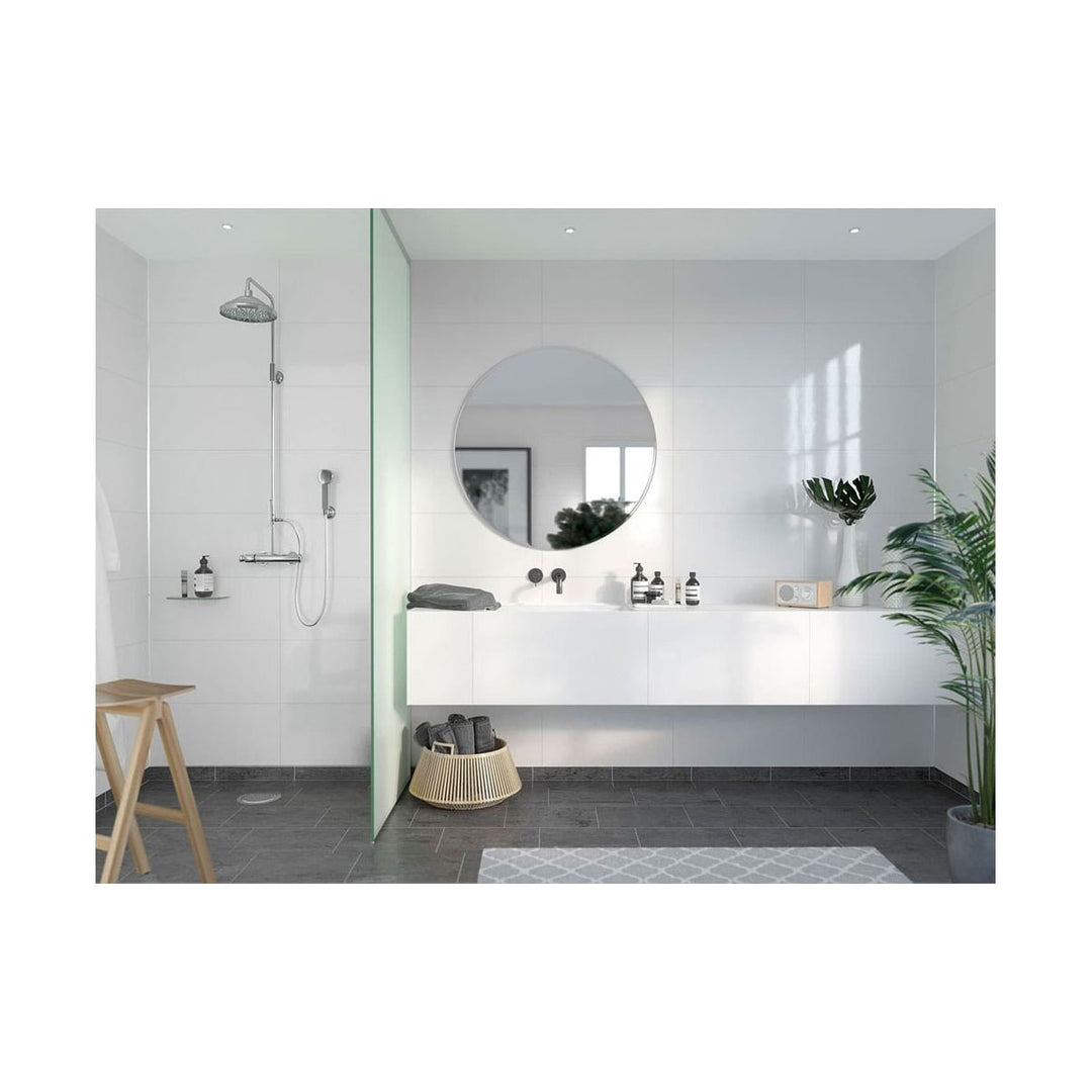 Fibo 2.4m x 0.6m Wall Panels - Athen White (Tile Effect) - Single Panel
