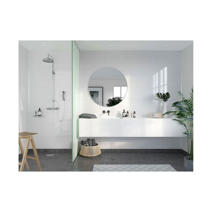 Fibo 2.4m x 0.6m Wall Panels - Athen White (Tile Effect) - Single Panel