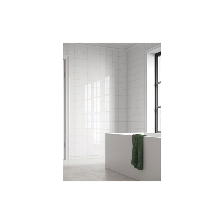 Fibo 2.4m x 0.6m Wall Panels - Denver White (Tile Effect) - Single Panel