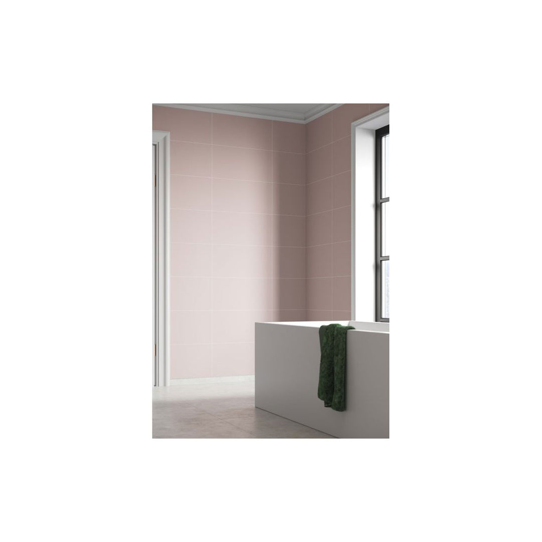 Fibo 2.4m x 0.6m Wall Panels - Dusky Pink (Tile Effect) - Single Panel