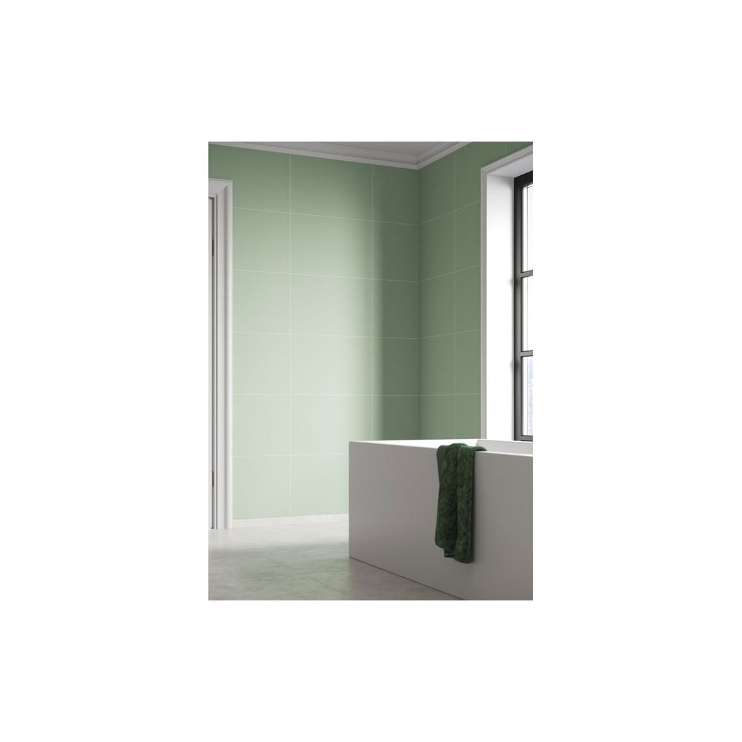 Fibo 2.4m x 0.6m Wall Panels - Light Green (Tile Effect) - Single Panel