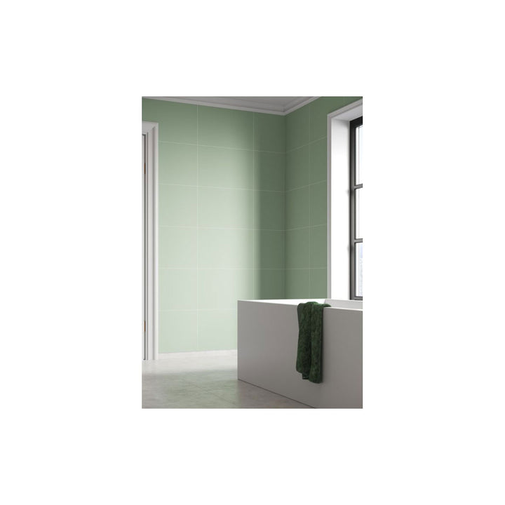 Fibo 2.4m x 0.6m Wall Panels - Light Green (Tile Effect) - Single Panel