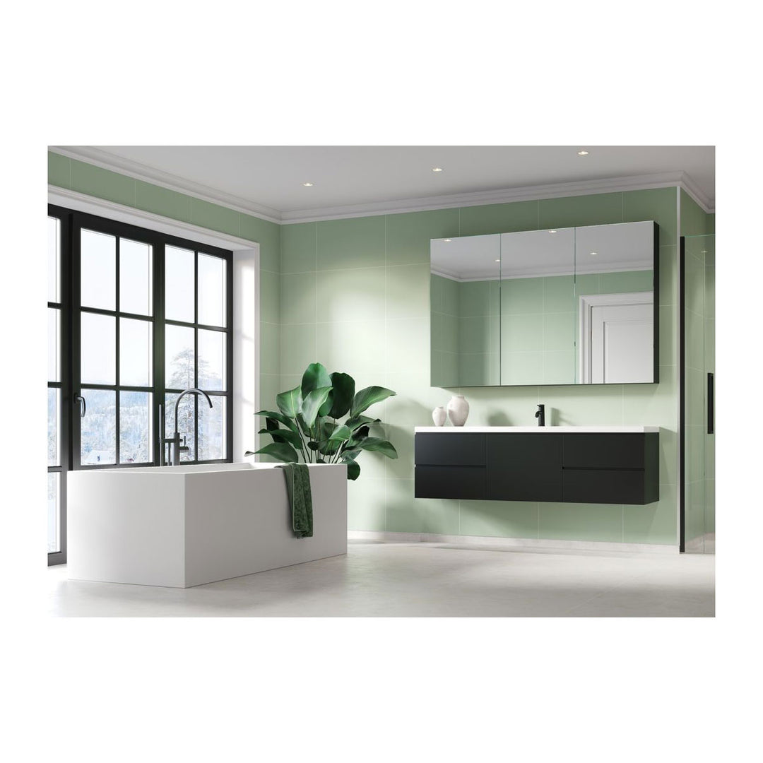 Fibo 2.4m x 0.6m Wall Panels - Light Green (Tile Effect) - Single Panel