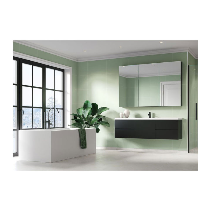 Fibo 2.4m x 0.6m Wall Panels - Light Green (Tile Effect) - Single Panel