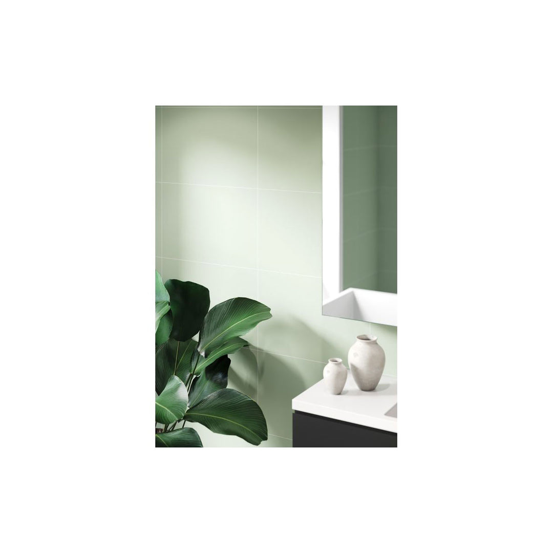 Fibo 2.4m x 0.6m Wall Panels - Light Green (Tile Effect) - Single Panel