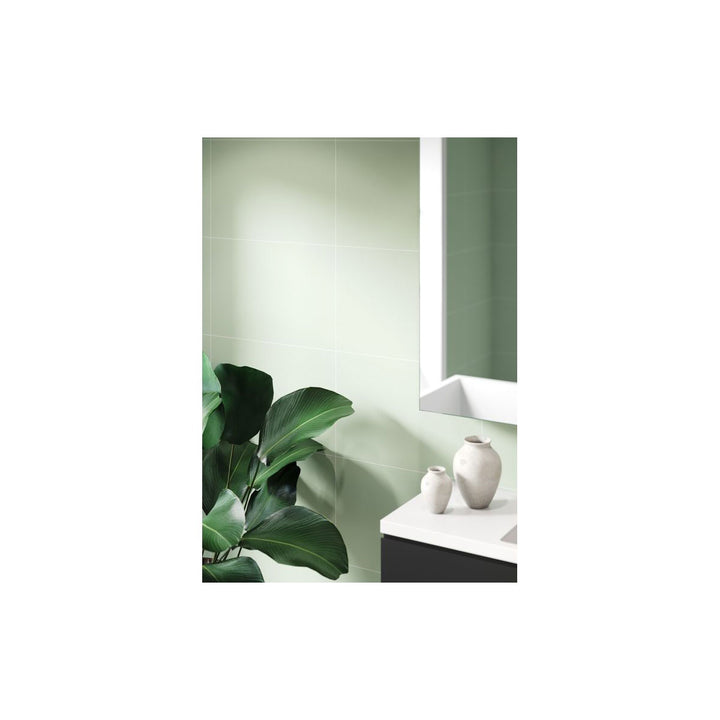 Fibo 2.4m x 0.6m Wall Panels - Light Green (Tile Effect) - Single Panel