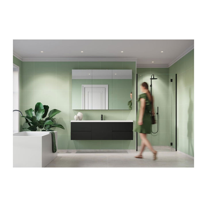 Fibo 2.4m x 0.6m Wall Panels - Light Green (Tile Effect) - Single Panel