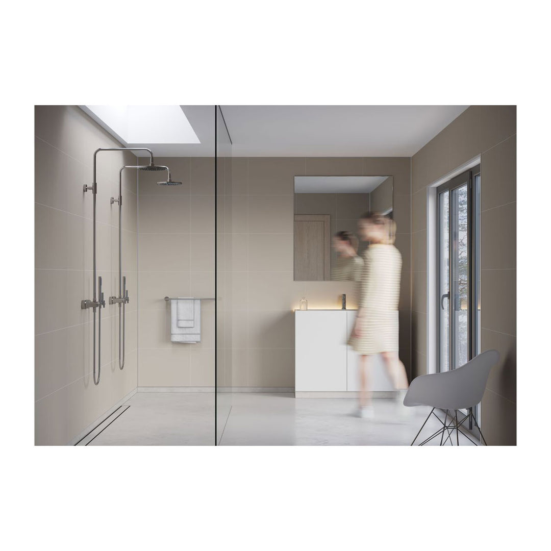 Fibo 2.4m x 0.6m Wall Panels - Warm Grey (Tile Effect) - Single Panel