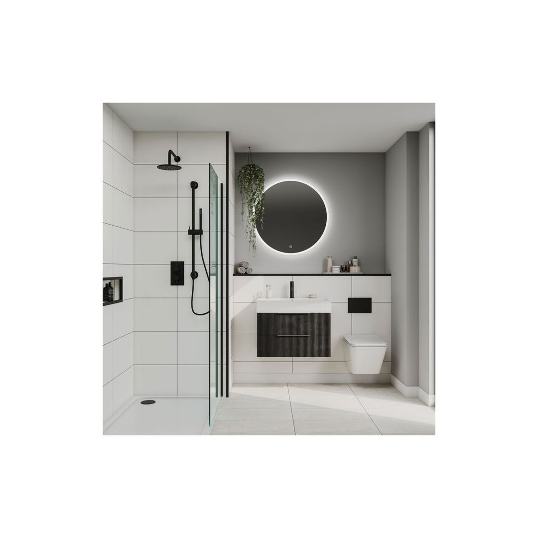 Fibo 2.4m x 0.6m Wall Panels - White Contrast (Tile Effect) - Single Panel