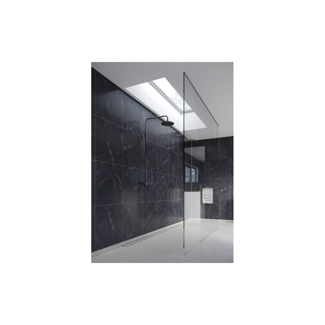 Fibo Marble 2.4m x 0.6m Wall Panels - Black Marble (Tile Effect) - Single Panel