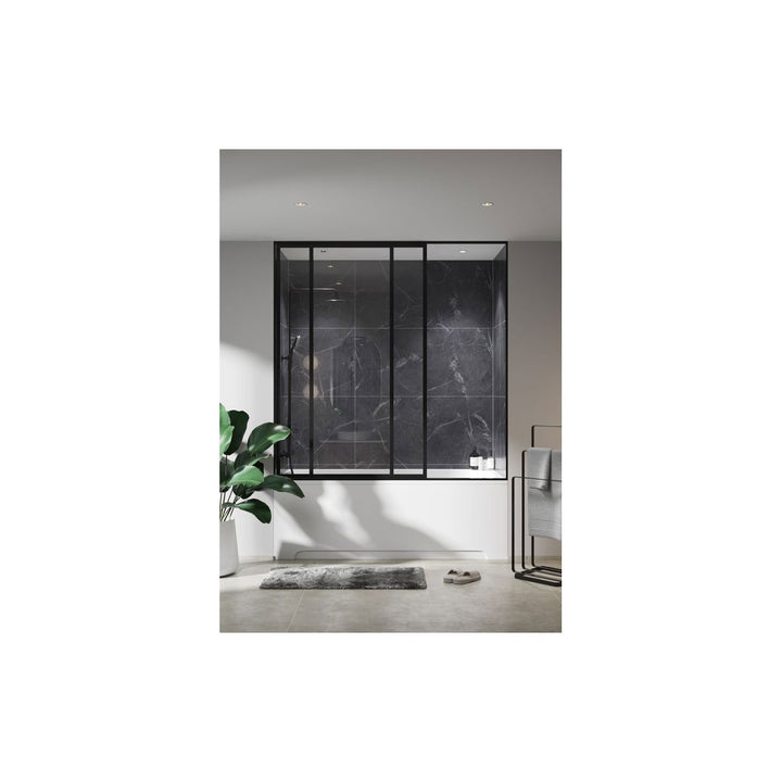 Fibo Marble 2.4m x 0.6m Wall Panels - Black Marble (Tile Effect) - Single Panel