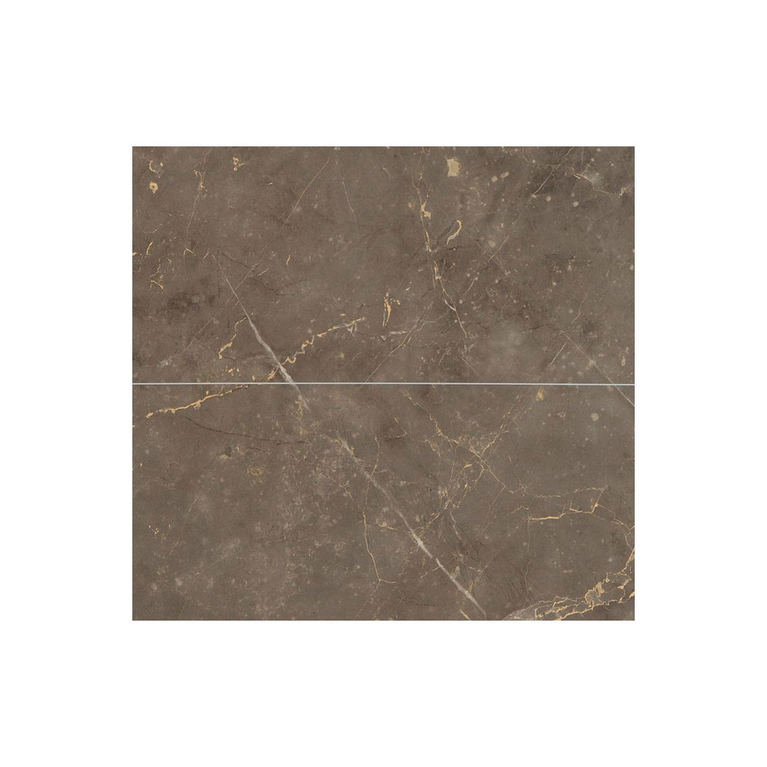 Fibo Marble 2.4m x 0.6m Wall Panels - Brown Marble (Tile Effect) - Single Panel