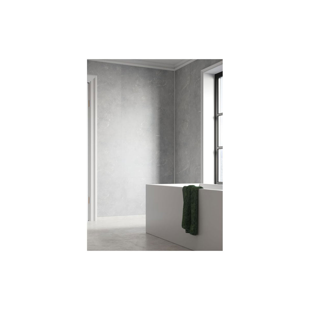 Fibo Marble 2.4m x 0.6m Wall Panels - Grey Marble (Tile Effect) - Single Panel