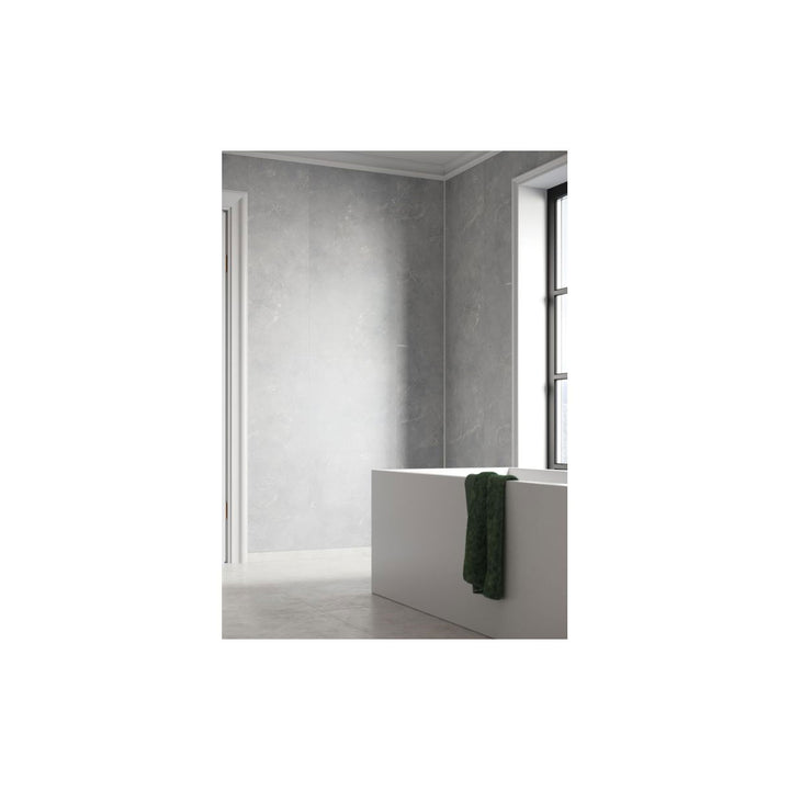 Fibo Marble 2.4m x 0.6m Wall Panels - Grey Marble (Tile Effect) - Single Panel