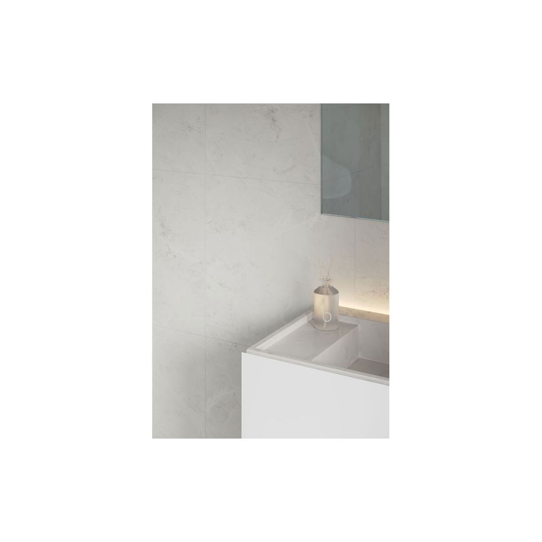 Fibo Marble 2.4m x 0.6m Wall Panels - White Marble (Tile Effect) - Single Panel