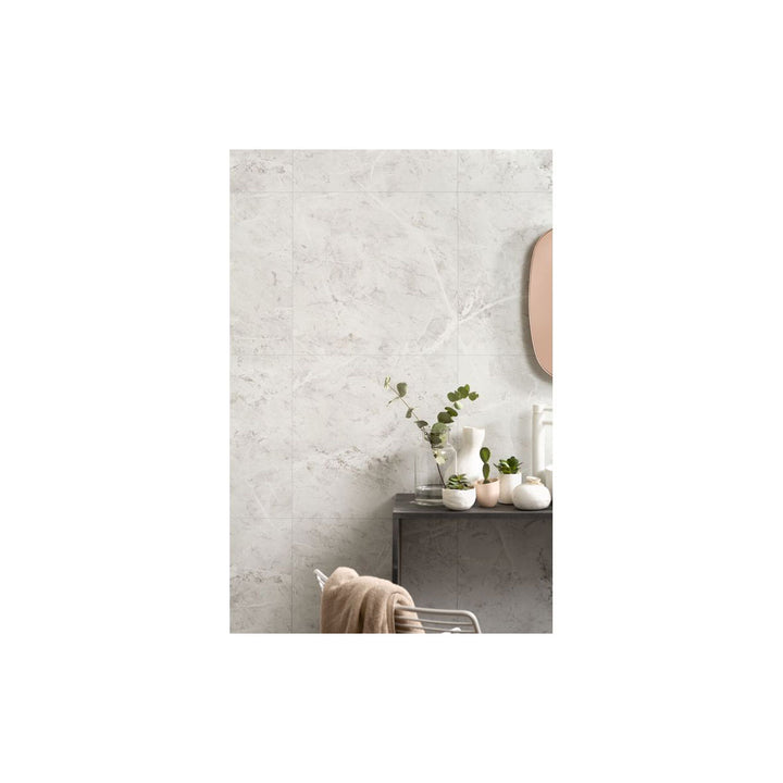 Fibo Marble 2.4m x 0.6m Wall Panels - White Marble (Tile Effect) - Single Panel