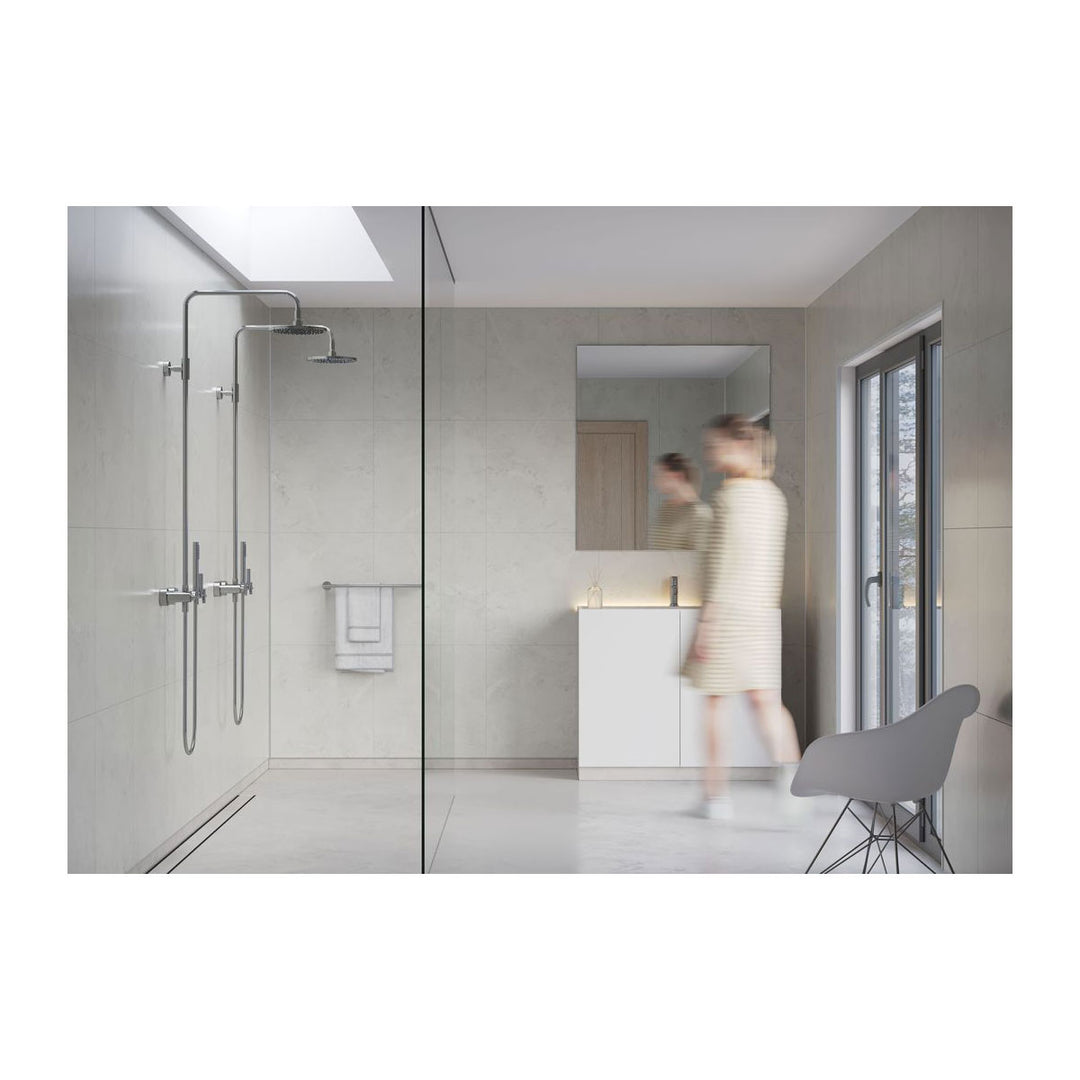 Fibo Marble 2.4m x 0.6m Wall Panels - White Marble (Tile Effect) - Single Panel