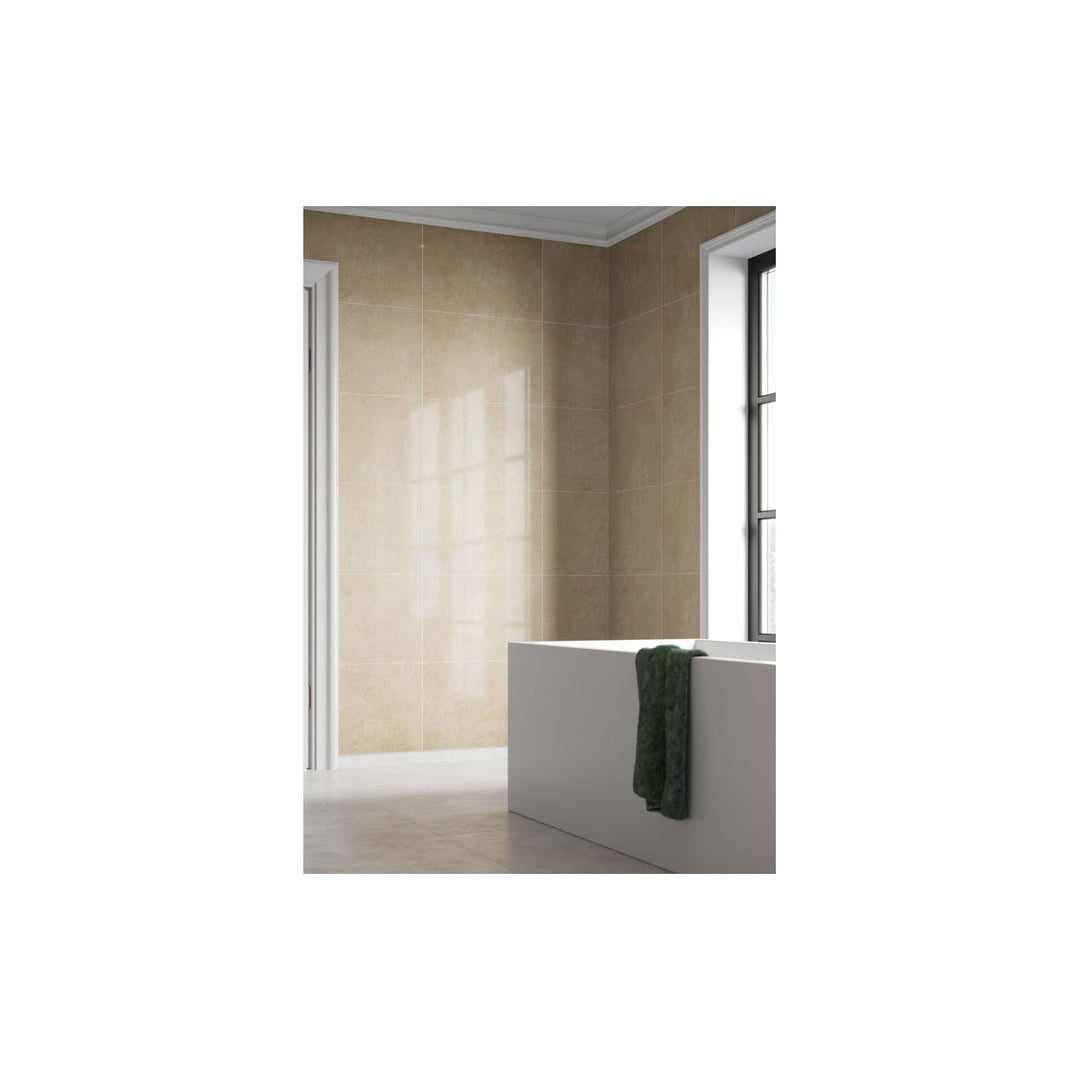 Fibo 2.4m x 0.6m Wall Panels - Desert Gloss (Tile Effect) - Single Panel