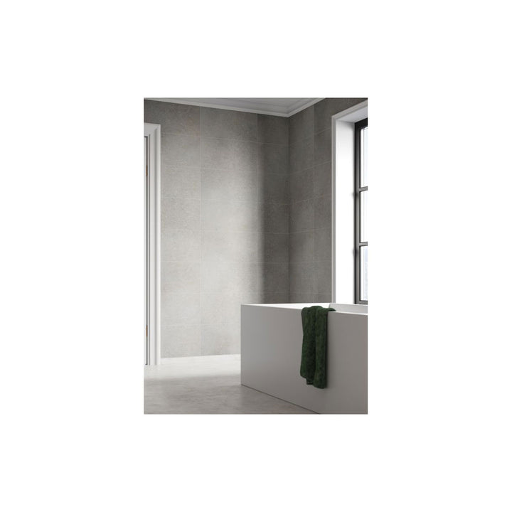Fibo 2.4m x 0.6m Wall Panels - Grey Concrete (Tile Effect) - Single Panel