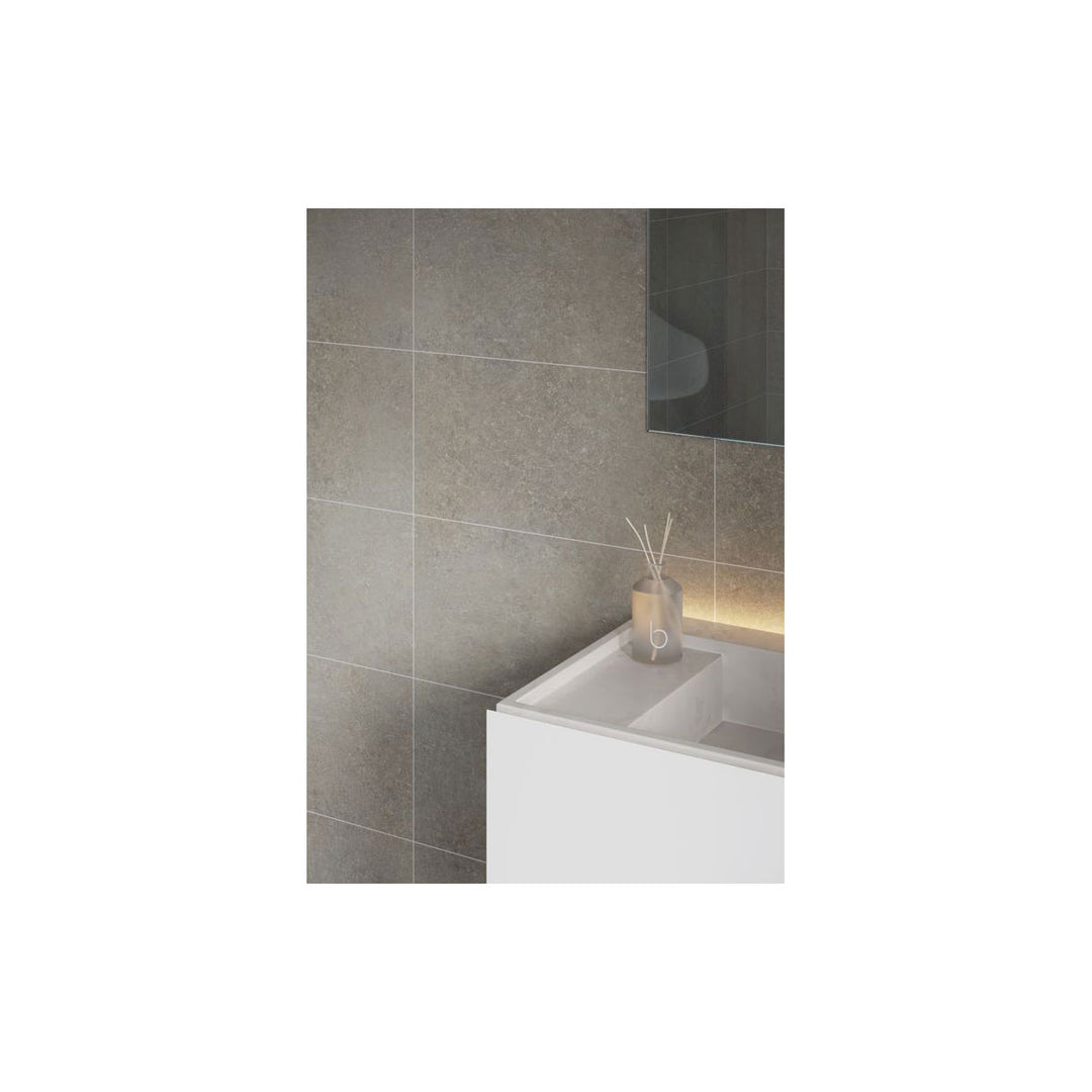 Fibo 2.4m x 0.6m Wall Panels - Grey Concrete (Tile Effect) - Single Panel