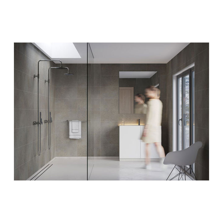 Fibo 2.4m x 0.6m Wall Panels - Grey Concrete (Tile Effect) - Single Panel