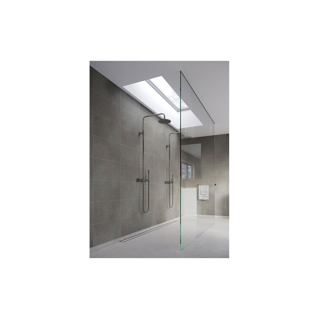 Fibo 2.4m x 0.6m Wall Panels - Grey Concrete (Tile Effect) - Single Panel