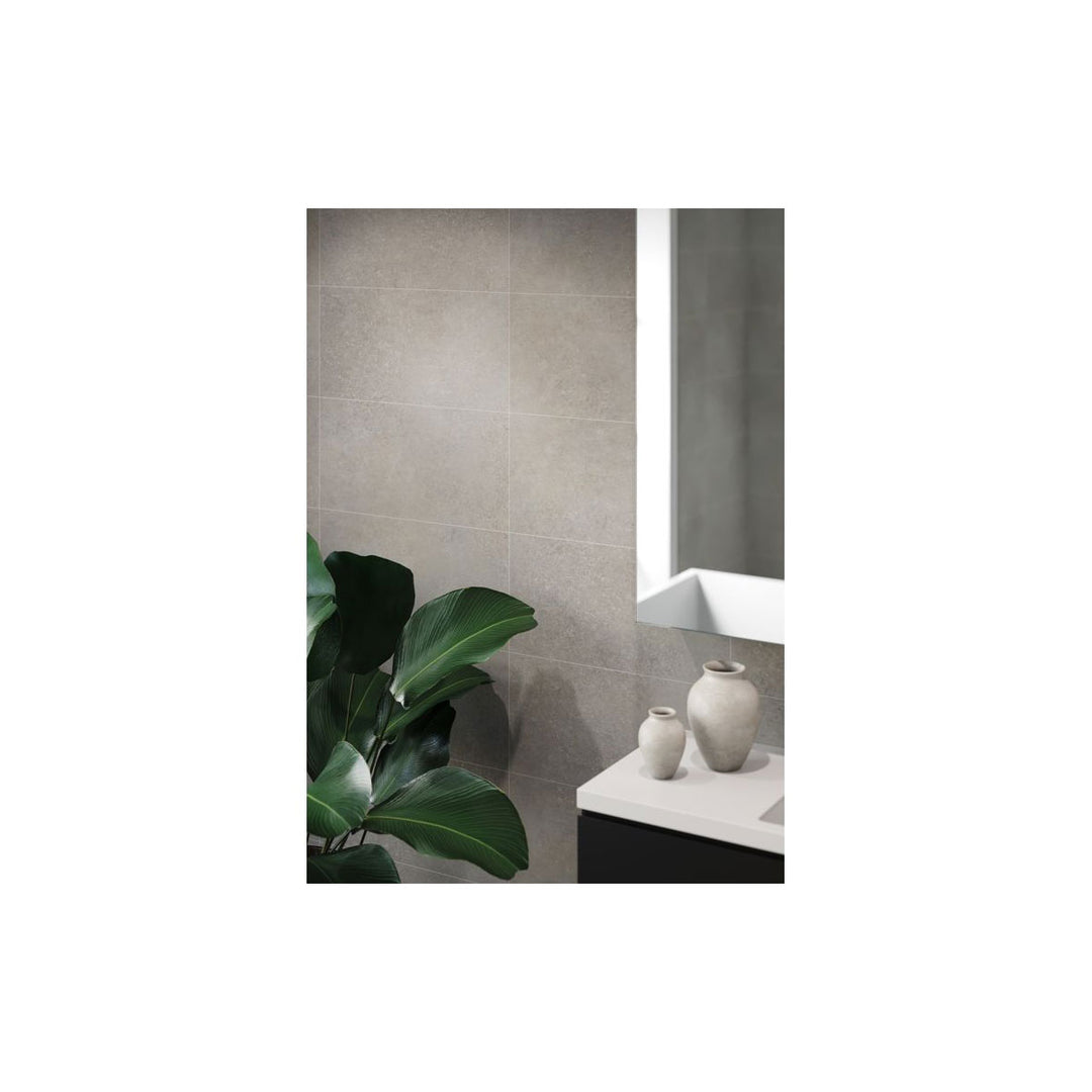 Fibo 2.4m x 0.6m Wall Panels - Grey Concrete (Tile Effect) - Single Panel