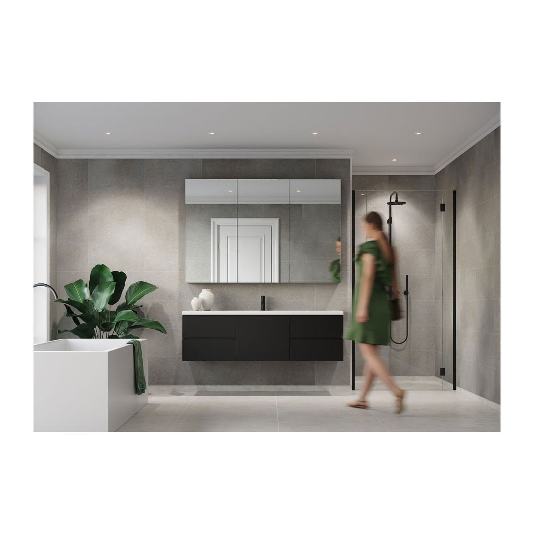 Fibo 2.4m x 0.6m Wall Panels - Grey Concrete (Tile Effect) - Single Panel