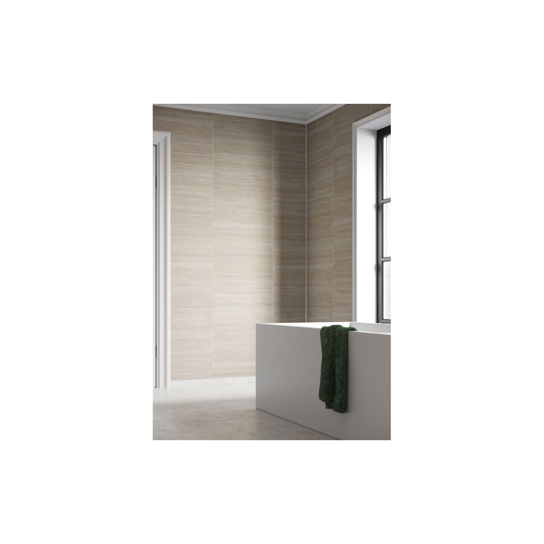 Fibo 2.4m x 0.6m Wall Panels - Grey Oak (Tile Effect) - Single Panel