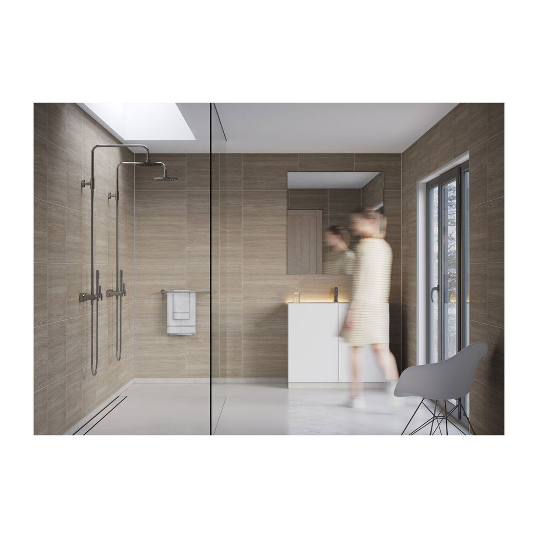 Fibo 2.4m x 0.6m Wall Panels - Grey Oak (Tile Effect) - Single Panel