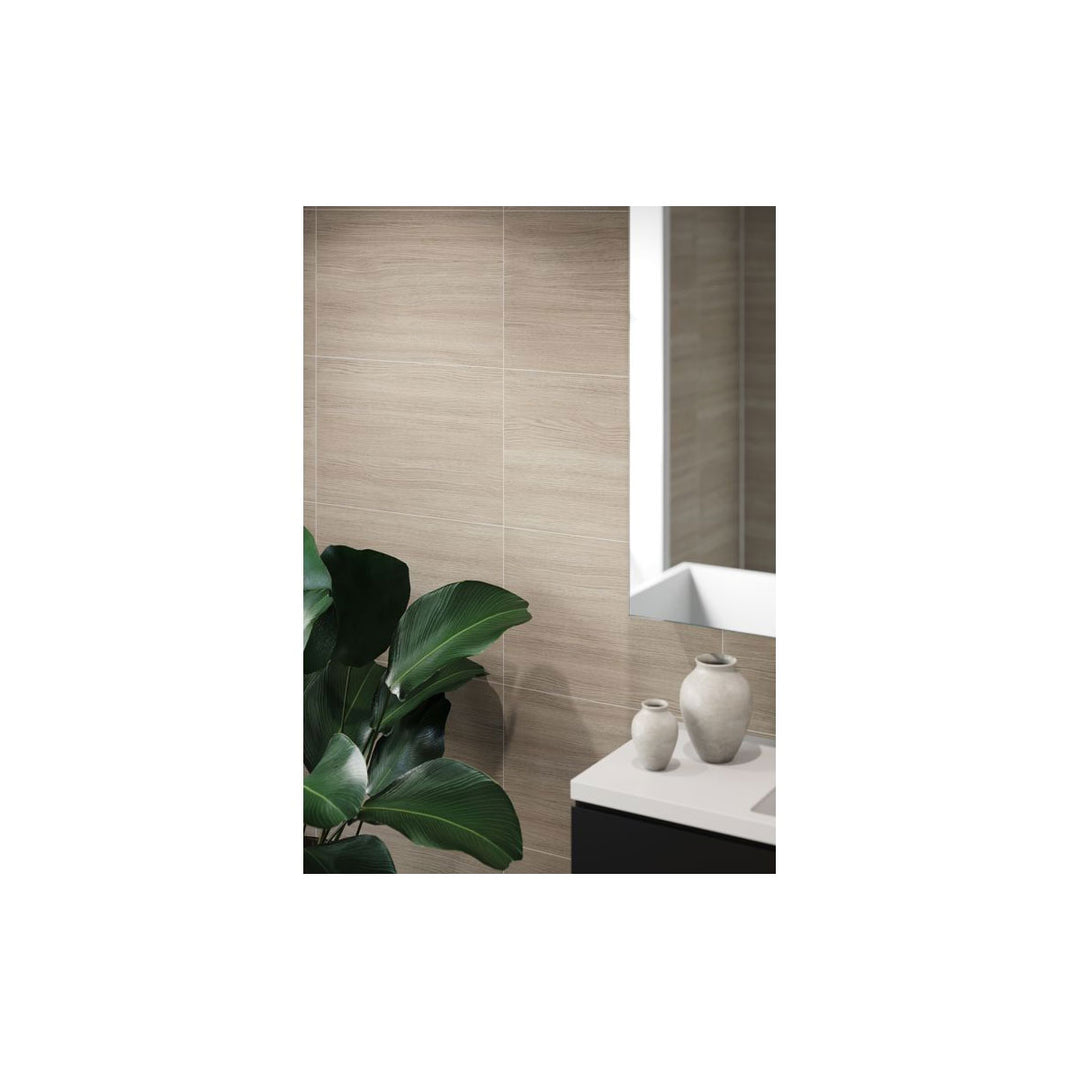 Fibo 2.4m x 0.6m Wall Panels - Grey Oak (Tile Effect) - Single Panel