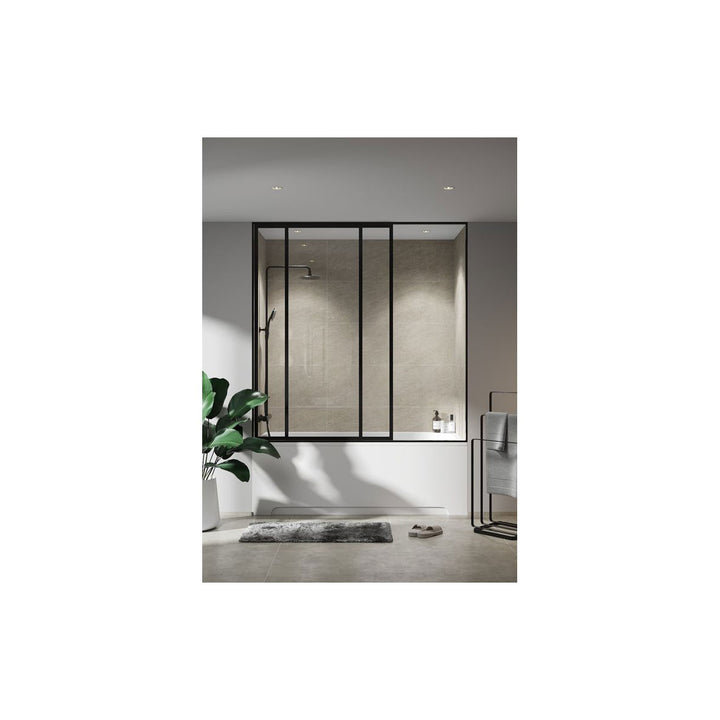 Fibo 2.4m x 0.6m Wall Panels - Grey Sahara (Tile Effect) - Pack of 2 Panels