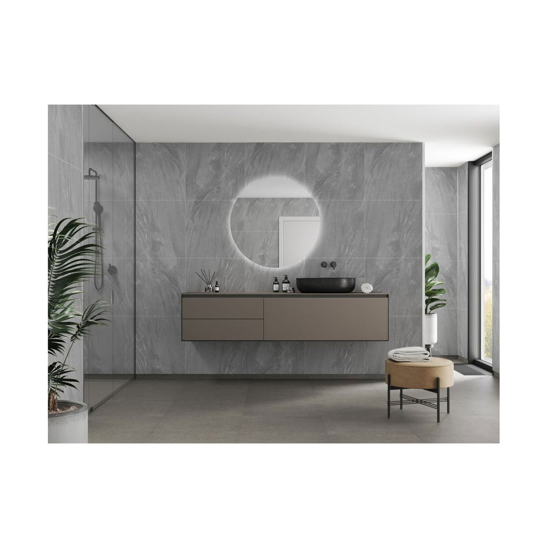 Fibo 2.4m x 0.6m Wall Panels - Grey Stone (Tile Effect) - Single Panel