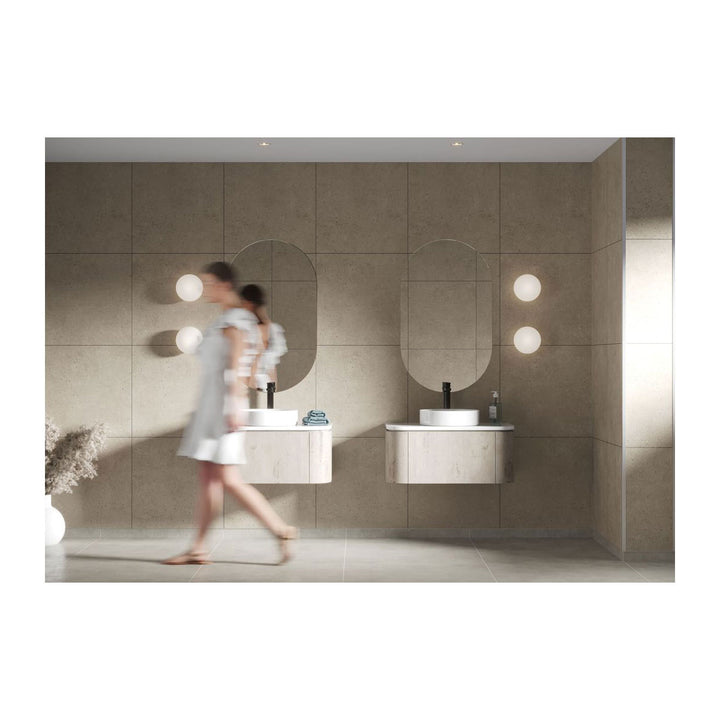 Fibo 2.4m x 0.6m Wall Panels - Rough Cement (Tile Effect) - Single Panel