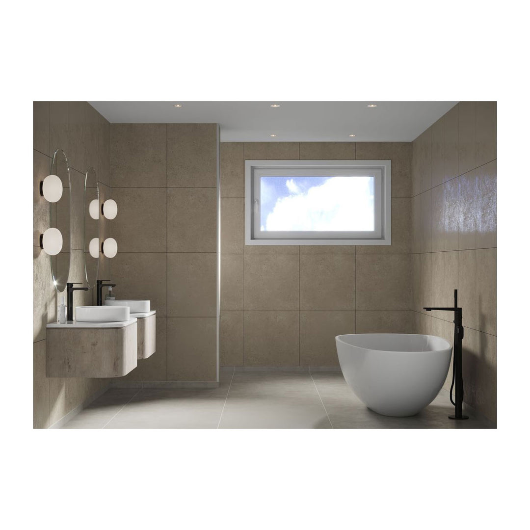 Fibo 2.4m x 0.6m Wall Panels - Rough Cement (Tile Effect) - Single Panel