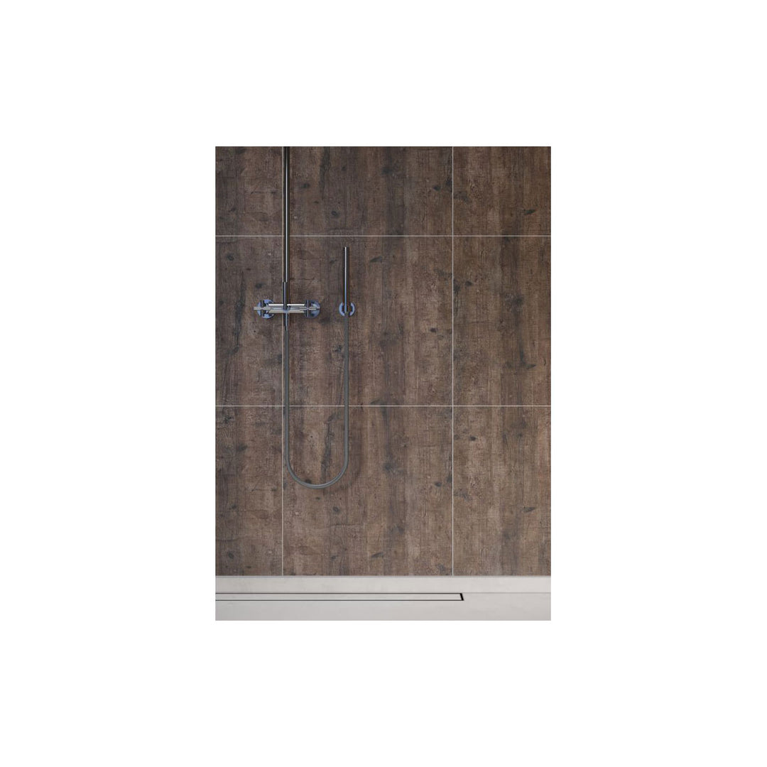 Fibo 2.4m x 0.6m Wall Panels - Rough Wood (Tile Effect) - Single Panel