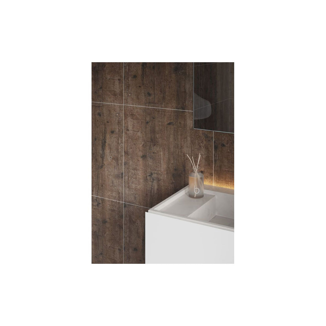 Fibo 2.4m x 0.6m Wall Panels - Rough Wood (Tile Effect) - Single Panel