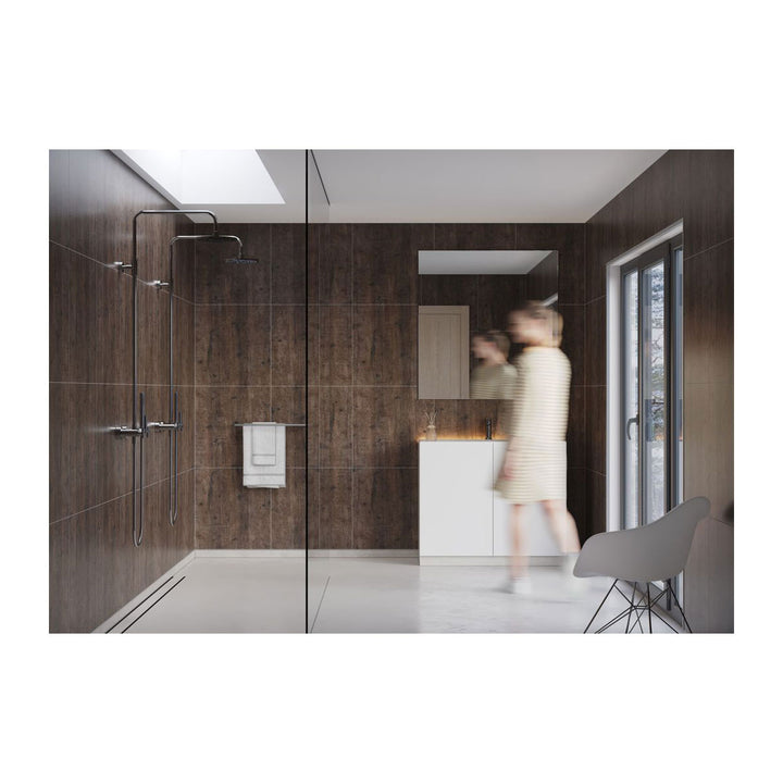 Fibo 2.4m x 0.6m Wall Panels - Rough Wood (Tile Effect) - Single Panel