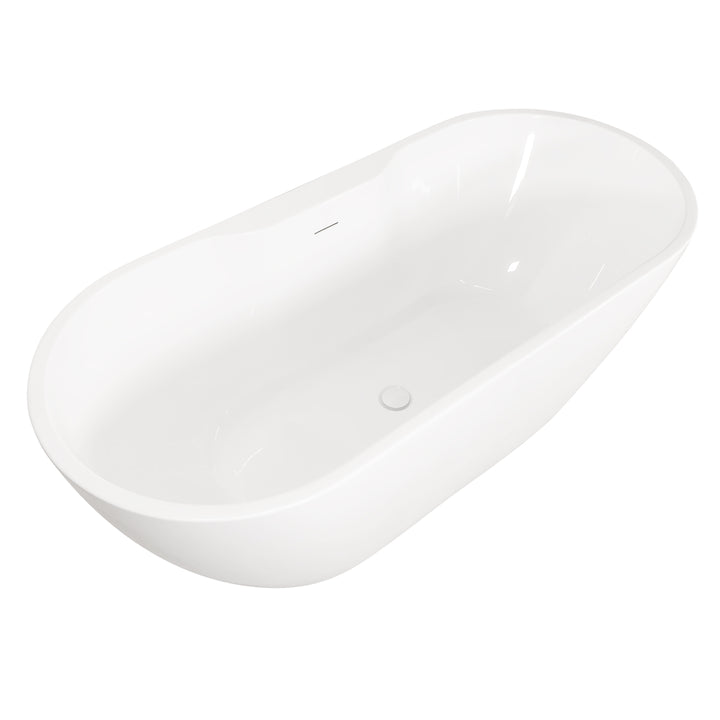 Voda Design Florence 1 1455mm Freestanding Double Ended Bath (Slim Oflow White Waste)