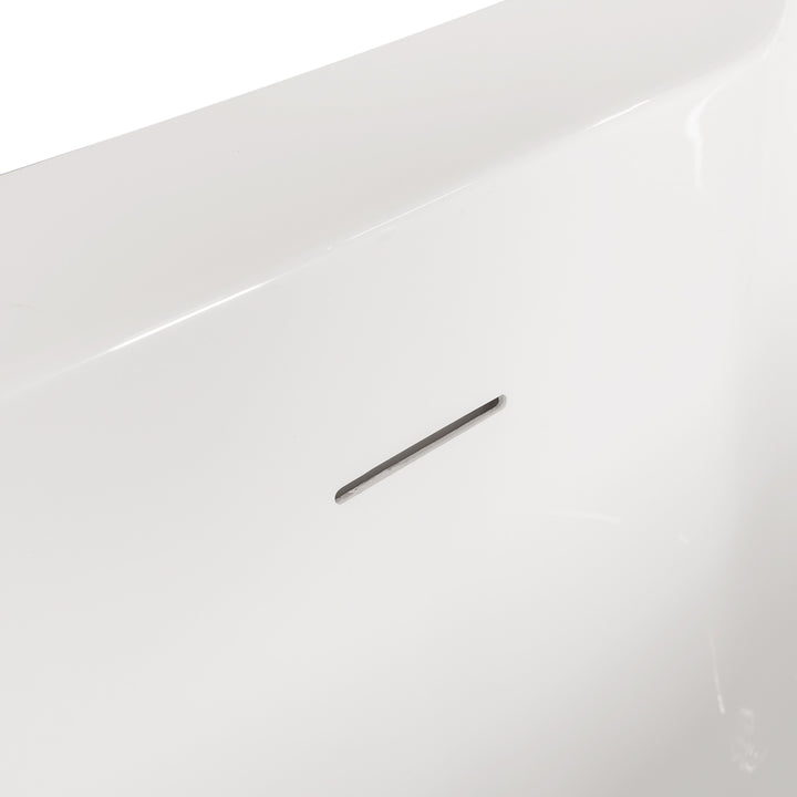 Voda Design Florence 1 1455mm Freestanding Double Ended Bath (Slim Oflow White Waste)