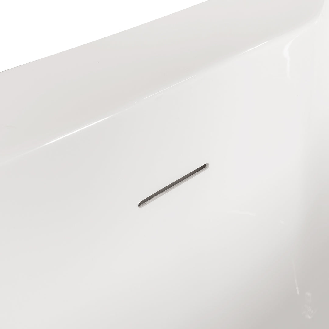 Voda Design Florence 1655mm Freestanding Double Ended Bath (Slim Oflow White Waste)