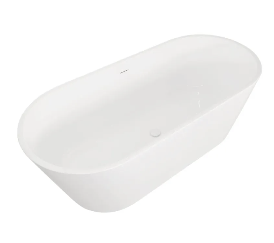 Voda Design Garda 1700 x 800 Freestanding Double Ended Bath (Slim Oflow White Waste)